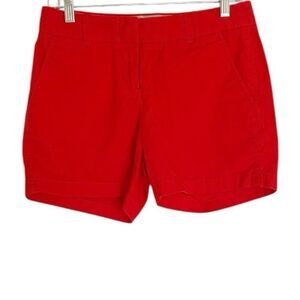J. Crew Bright Red Broken Chino Shorts 5” inseam 100% Cotton Size 2